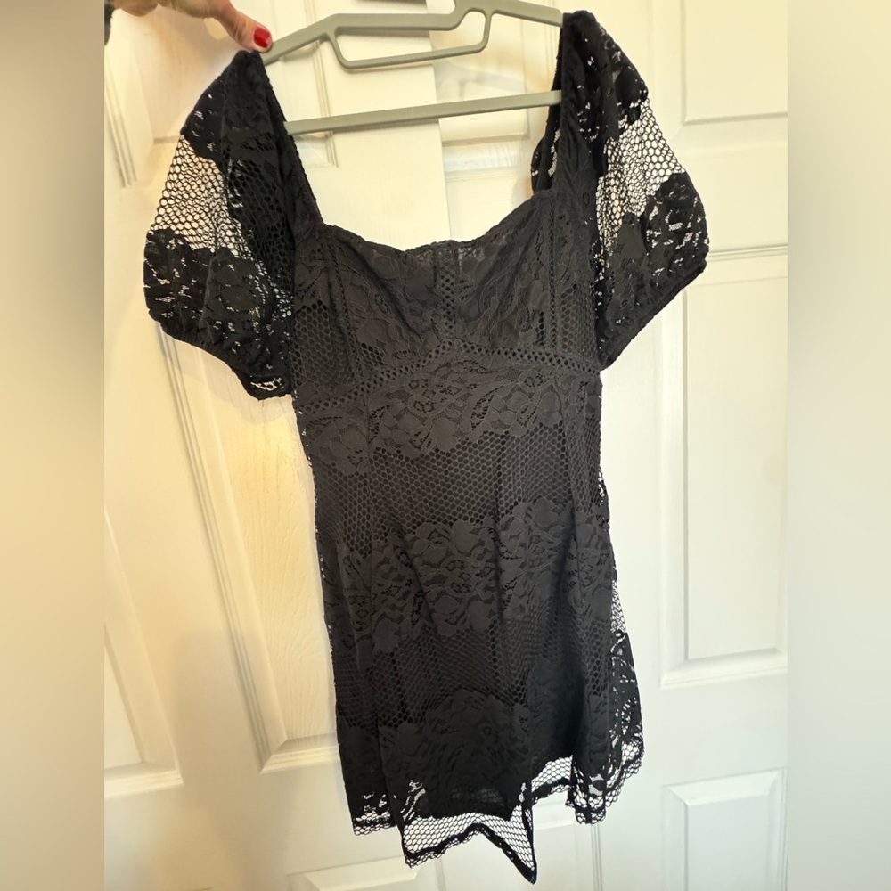 Anthropologie Free People Black Lace Versatile Dress - Picture 2 of 8